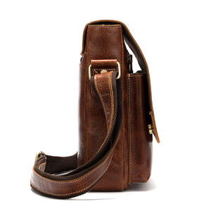 Custom Logo Crazy Horse Genuine Leather Crossbody <b>Bag</b> Vintage Style Leather <b>Shoulder</b> Side Messenger <b>Bags</b> <b>for</b> <b>Men</b> - Product Image 3