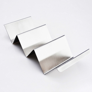 Stylish <span class=keywords><strong>restaurant</strong></span> custom metal stainless steel food truck taco tray plate shell rack stand holder set of 2/3/4 pack taco rack - Product Image 1