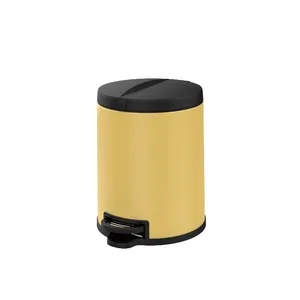 Factory Direct Wholesale Home Office New Small Round Foot-operated Trash Can
