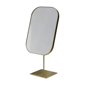 Espejo de maquillaje de escritorio con pintura en aerosol de marco de hierro