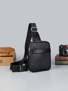 Bolso de Pecho con Diseño de Piel de Cocodrilo, Bolso Bandolera Pequeño de Cuero Genuino para Hombre, Bolso para Teléfono Móvil, Estilo Urbano Minimalista - Product Image 3