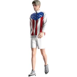 Chaqueta deportiva de invierno para hombre con cuello alto, estampado por sublimación, para fútbol y sudaderas, con cremallera, en blanco. - Product Image 5