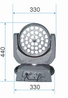 Équipement d'éclairage de scène LED DMX512, 36x18W RGBWA UV 6-en-1, projecteur LED à tête mobile avec zoom pour théâtre, DJ, discothèque, mariage, hôtel