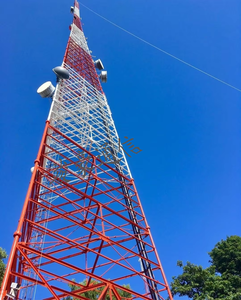 Torre personalizable Guyed <span class=keywords><strong>Telecom</strong></span> Torre de acero de altura ajustable para comunicación móvil y por radio Material de acero galvanizado - Product Image 1