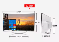 Computadora Todo en Uno para Juegos de 32 Pulgadas, Core I7, I9, Monitor Curvo Monobloque, 8GB/16GB, 1TB SSD, para Educación