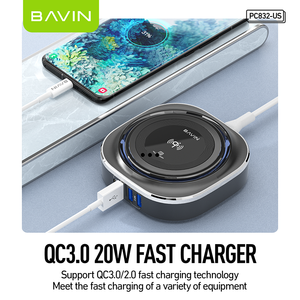 <span class=keywords><strong>Chargeur</strong></span> de téléphone USB multi-ports Bavin avec logo personnalisé, <span class=keywords><strong>prix</strong></span> de bureau, <span class=keywords><strong>5</strong></span> en 1, 45 W PD, station de charge rapide 20 W avec <span class=keywords><strong>chargeur</strong></span> sans fil - Product Image 6