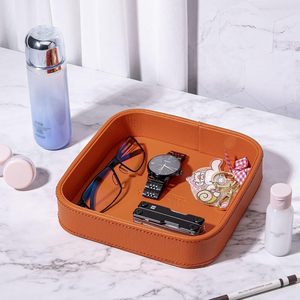 Vassoio Organizer in Pelle PU All'ingrosso, Vassoio Portagioie Premium Impilabile, Contenitore Multiuso per Tavolo d'<span class=keywords><strong>Ingresso</strong></span>, Chiavi, Portafoglio, Orologio - Product Image 4
