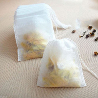 Logo de vente en gros, Sachet de thé, boîte d'emballage, sac filtrant, fleur, sachets de thé vides avec ficelle