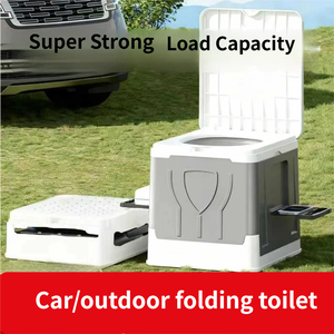 Toilette pliable portable pour voiture, voyages en voiture, <span class=keywords><strong>camping</strong></span>, utilisation en extérieur, urgence, siège de toilette en PP solidifié - Product Image 5