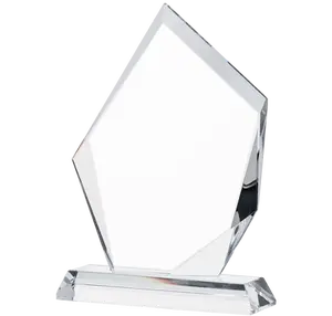 Fabricant de gros souvenirs thématiques trophée en verre de cristal personnalisé trophée en verre vierge prix plaque de verre pour récompenses