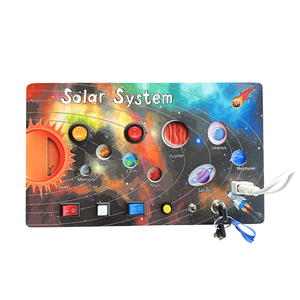 Interruttore elettronico a Led <span class=keywords><strong>attività</strong></span> di viaggio fisico occupato bordo bambini educazione precoce in legno bambino Montessori giocattoli per ragazzi e ragazza - Product Image 1