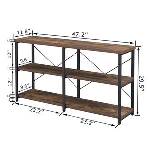 Étagère à livres en fer forgé de style américain, meuble de rangement minimaliste en pin multi-niveaux sur pied pour salle à manger - Product Image 4