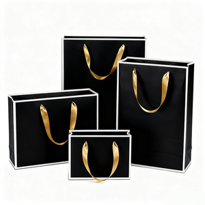 Роскошный матовый серый белый край для малого бизнеса, сумка для ювелирных изделий, прочная крафт-ручка для бутиков, подарочные пакеты - Product Image 3