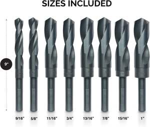 APEX 2026 8PCS M2 M35 M42 Hss Cobalt Silver & Deming Reduced Shank Twist <b>Drill</b> <b>Bits</b> <b>for</b> Stainless Steel - Product Image 5