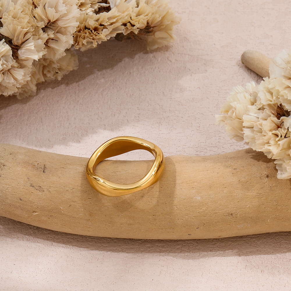 stainless steel gold ring