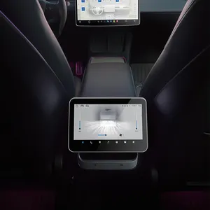 Monitor mobil layar sentuh, pusat 8 inci konsol kursi belakang Display Radio Android Auto Y Carplay untuk tesla model y layar belakang