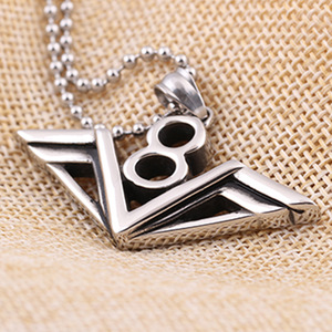 Collar con colgante de acero inoxidable con el número 8 de la suerte, diseño geométrico para hombre, regalo, uso diario, cadena para clavícula de 50 mm - Product Image 4