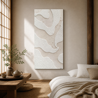 Peinture à l'huile en relief 3D abstraite 100% faite à la main, encadrée, style Wabi-sabi, art mural sur toile pour la décoration d'hôtel, de bureau et de maison, directement de l'usine