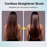 Portable Rechargeable Handheld Straightener - 4 Temperature Settings, Fast Heating Cordless Hair Comb