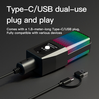 MC8U USB-Kondensatormikrofon Omnidirektional Kabelgebunden Eingebaute Soundkarte RGB-Beleuchtung ENC Geräuschunterdrückung Live-Streaming Podcast