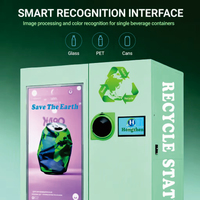 Distributeur automatique inversé pour bouteilles en verre, bouteilles PET, canettes, recyclage, écran tactile 22 pouces, remboursement, paiement multiple, basé sur le cloud