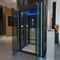 Ascenseur hydraulique résidentiel pour maison, avec cabine supérieure, capacité 400 kg, 2 à 6 étages, gaine fermée, pour villa