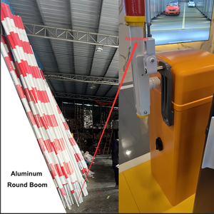Barra redonda de poste de puerta de barrera de pluma roja y blanca de aleación de aluminio de espuma anticolisión para vehículos de bloqueo de estación de peaje de alta velocidad - Product Image 6