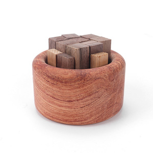 Diffuseur en bois de noyer noir, design petit motif empilé, pour aromathérapie à domicile et en voiture, utilisation d'huiles essentielles sans électricité - Product Image 4