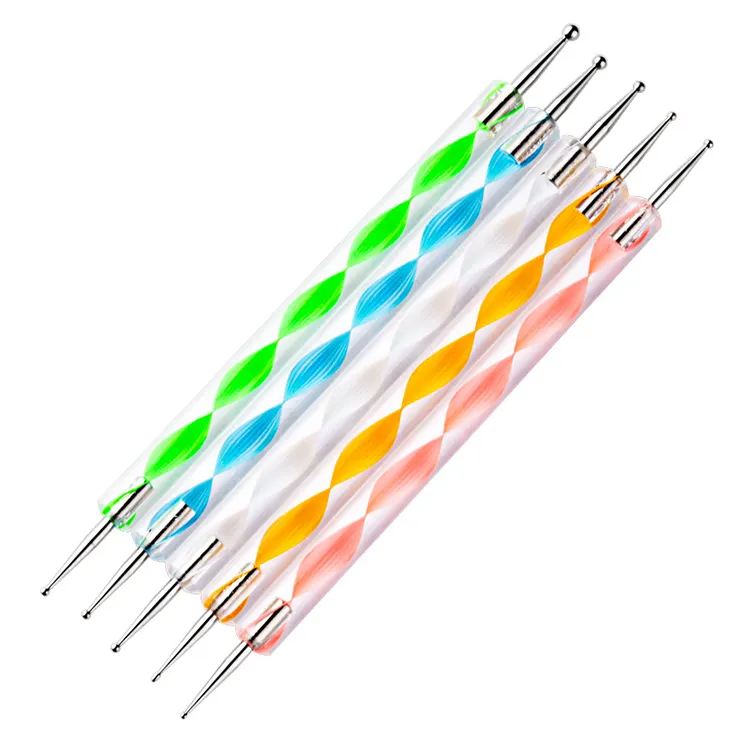 Akrilik Menangani Warna Yang Berbeda Nail Dotting Pen Dot Brush Mandala Dotting Tools
