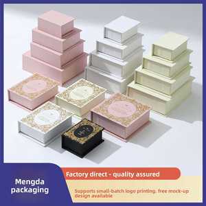 Direct Manufacturer New <b>Book</b>-style Magnetic Flip-top Jewelry Packaging <b>Box</b> Bronzing Technique for Rings Earrings Necklaces - Product Image 2