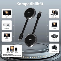 Émetteur et Récepteur Sans Fil AIMIBO, Décodage 4K, Portée 50m, 5G, 63 Pouces, Argent, pour Ordinateur Portable/PC/Caméra/TV/Projecteur