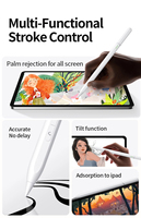Stylet numérique actif en métal 023A pour iPad avec fonction magnétique, gomme intégrée et port USB-C dissimulé, compatible iPad Pro/Air/Mini