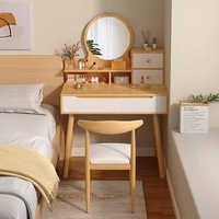 Coiffeuse de chambre à coucher de style chinois moderne, avec rangement intégré, pour petit appartement, minimaliste et de luxe léger