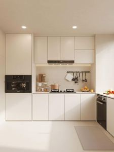 อลูมิเนียมที่ทันสมัยในตัวตู้ครัวผลิตภัณฑ์ห้องครัวสีขาวหรูหรา - Product Image 3