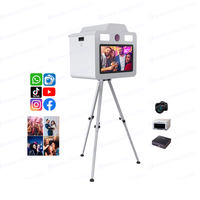 Photomaton de mariage avec étui de vol Cabine photo à écran tactile de 21.5 pouces Caméra DSLR cabine photo Selfie Box Machine