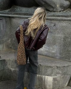 Chaqueta Vintage para <span class=keywords><strong>Mujer</strong></span>, Manga <span class=keywords><strong>Larga</strong></span>, con Cierre, Chaqueta Corta de Cuero Sintético para Otoño e Invierno, Chaqueta Casual con Solapa - Product Image 5