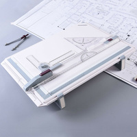 Table à dessin A3 en plastique ABS avec règle transparente, mouvement parallèle et angle réglable