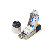 Conectores CAT6 CAT6A Cat7 CAT8 Enchufes de terminación RJ45 blindados Enchufe de terminal de aluminio