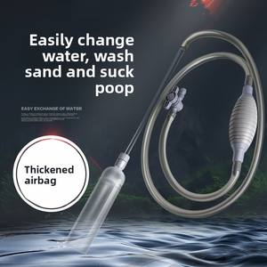 جهاز تبديل مياه خزان الأسماك سيفون أنبوب شفط النفايات خزان الأسماك اليدوي تنظيف وتنظيف مضخة المياه - Product Image 4
