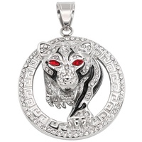 Hip Hop Acier Inoxydable Cristal Léopard Pendentif Collier Tendance Bijoux De Mode Charmes
