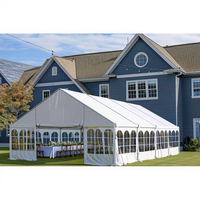 Tente de salon professionnelle en forme de A, capacité 100 personnes, 20x50m, avec toit transparent, structure en alliage d'aluminium robuste, pour stand de vente intérieur