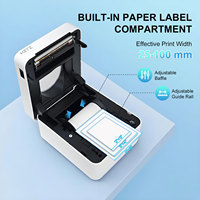 Printer Label Thermal Langsung HZTZ 4 Inch Grosir, Printer Stiker Sistem POS untuk Bisnis Kecil, Printer Barcode