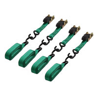 Nouvelles sangles d'arrimage à cliquet de 1 pouce x 15 pieds, lot de 4, en sangle polyester avec crochet en S, résistance à la rupture de 800 kg, pour voiture, moto, remorque, cargaison