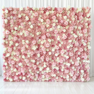 Pannello Floreale 3D GNW 8x8 Piedi, Sfondo in Seta con <span class=keywords><strong>Rose</strong></span> a Lunga Durata, Pannello Decorativo Avvolgibile - Product Image 1