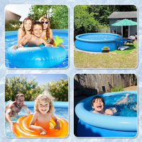 Piscine gonflable ronde de 3 m (10 pieds) à montage rapide, capacité de 956 gallons, en PVC uni enduit résistant aux UV, jouet d'été durable pour jardin familial