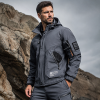 Veste et pantalon tactiques d'extérieur pour homme de haute qualité, ensemble de survêtement à capuche, randonnée, camouflage, hiver, imperméable, softshell