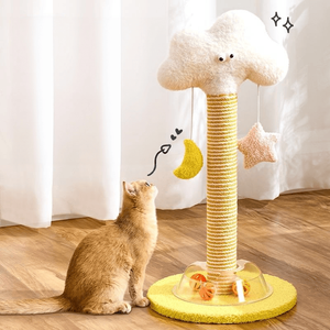 Rascador Interactivo para Gatos Hecho de Cuerda de Sisal Natural, Rascador Vertical Duradero con Accesorios Interactivos - Product Image 1