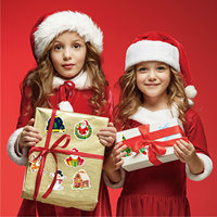 100 Pegatinas Navideñas Holográficas para Laptop, Regalo, Decoración de Dibujos Animados Lindos, Pegatinas Yingao, Pegatinas de Vinilo Impermeables con Purpurina