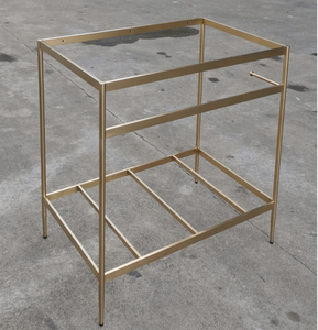 72 אינץ foshan מפעל כפול כיורים מלמין חדר אמבטיה יהירות ארון מט זהב מט פליז בציר ברונזה מסגרת לעמוד - Product Image 5