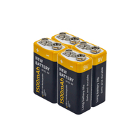 Batería de iones de litio de alta calidad de 9V y 1500mAh, recargable, para teléfonos móviles y computadoras.